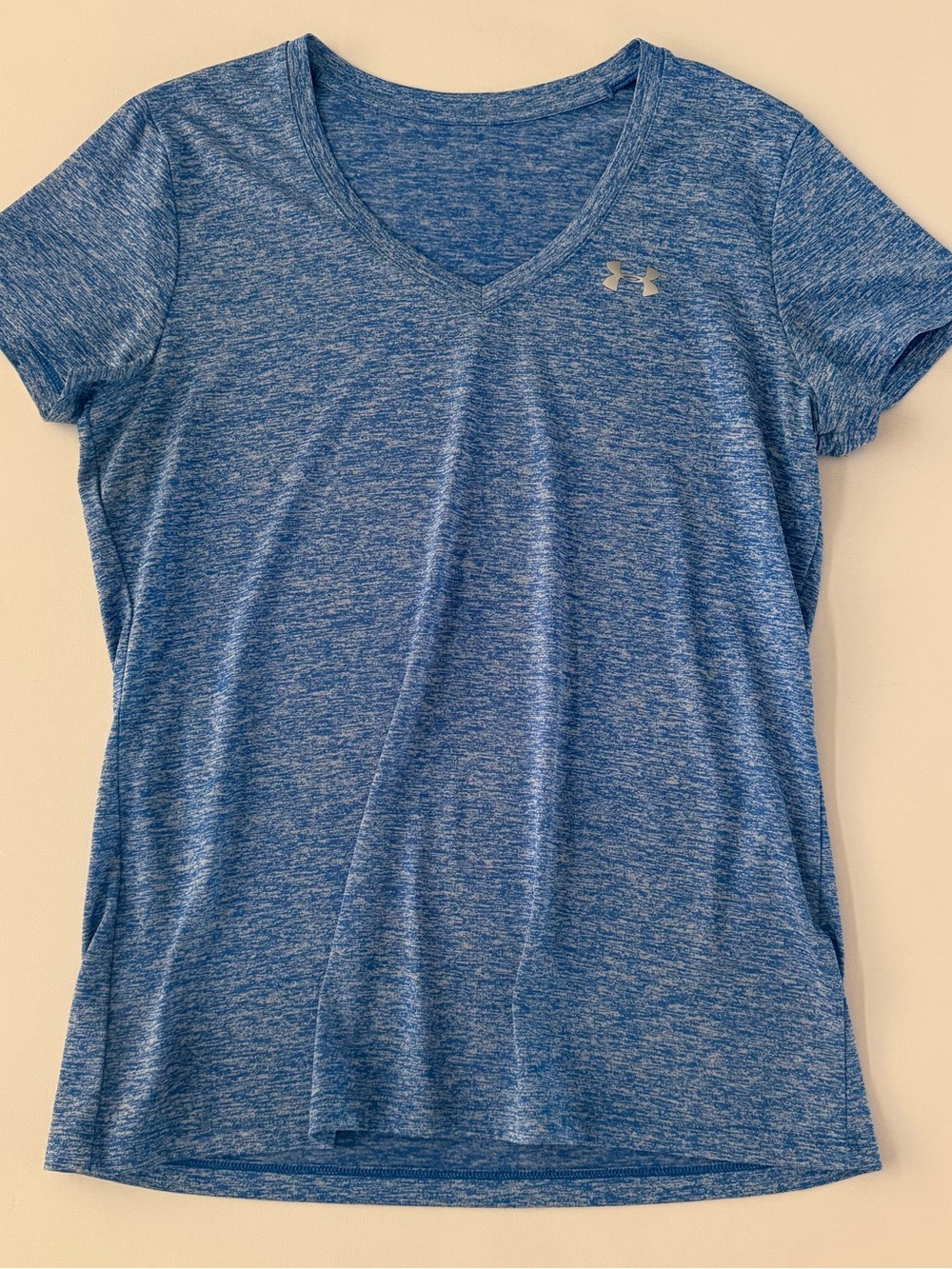 Under Armour Blue Heather V-Neck Short Sleeve Performance Tee